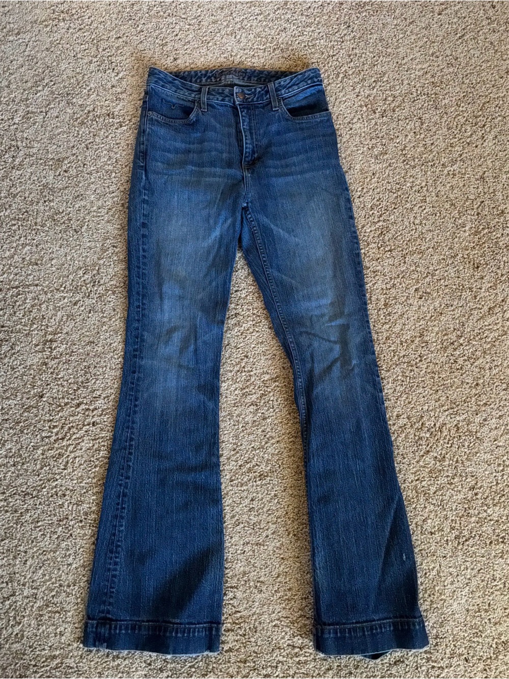 Kimes Ranch Medium Blue Flared Wide-Leg Jeans